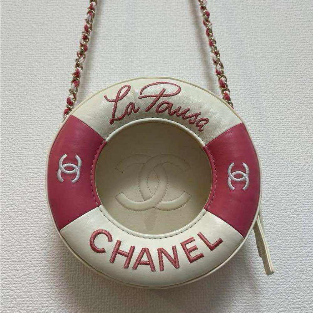 Chanel Pink and White Lifebuoy Bag